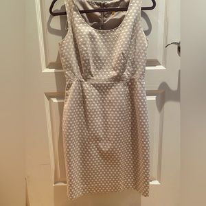 Calvin Klein Beige Sheath dress with white polka dots